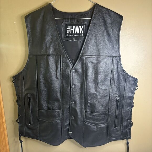 #HWK Motorsports Leather Vest Southern Cruisers Riding Club Patch On Back XL - Picture 2 of 9